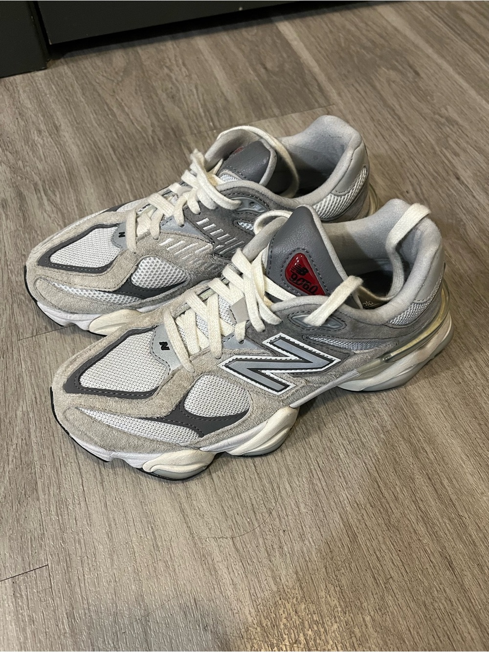 New Balance Light Gray Mesh & Suede Sneakers